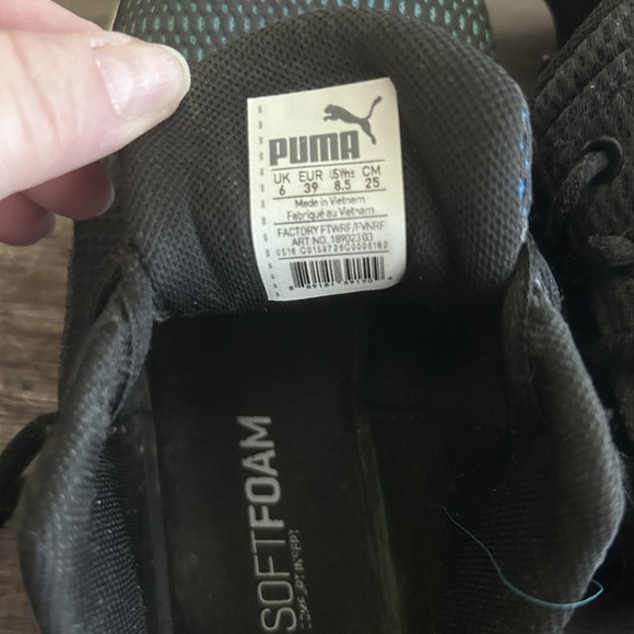 Puma Shoes Womens Size 8.5 Black Mesh SoftFoam Lightweight Athletic Sneakers - Picture 7 of 7